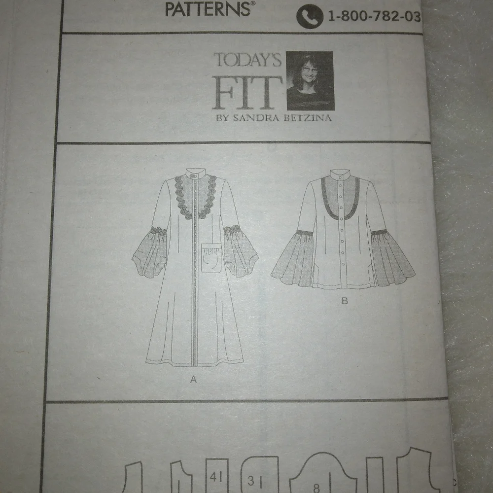 VOGUE V1904 Bust Sz 32-55 in. Misses Dress Or Tunic Designed By Sandra B…